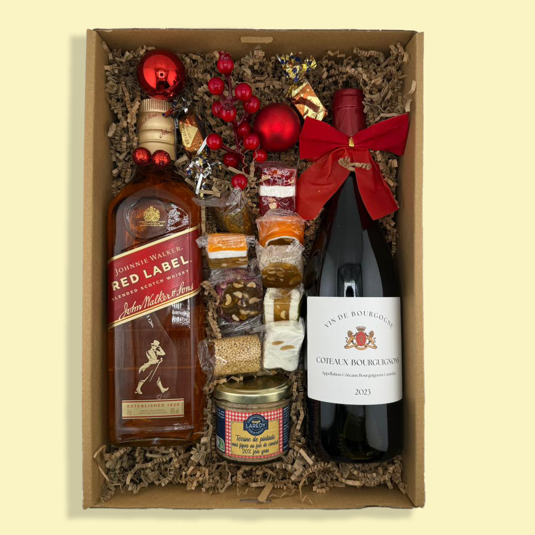 114C Coteaux Bourguignon et Johnnie Walker Red Label