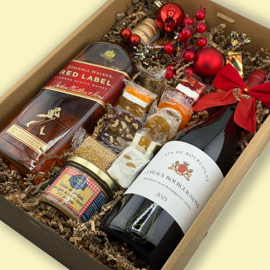 114C Coteaux Bourguignon et Johnnie Walker Red Label